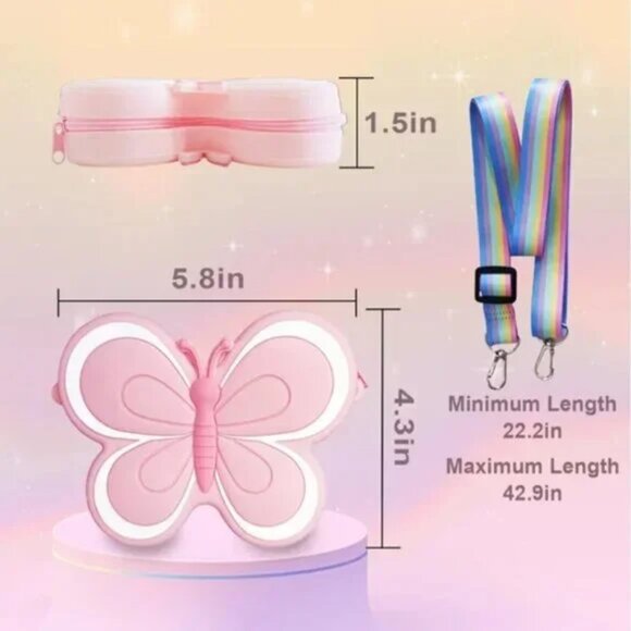 Kids' Butterfly Bag with Shoulder Strap In Blue -A Mini Bag for Little Ones NWOT - Picture 2 of 2